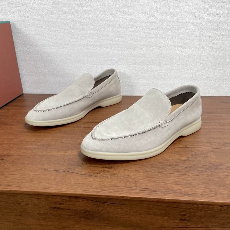 White Suede Slip-On Loafers