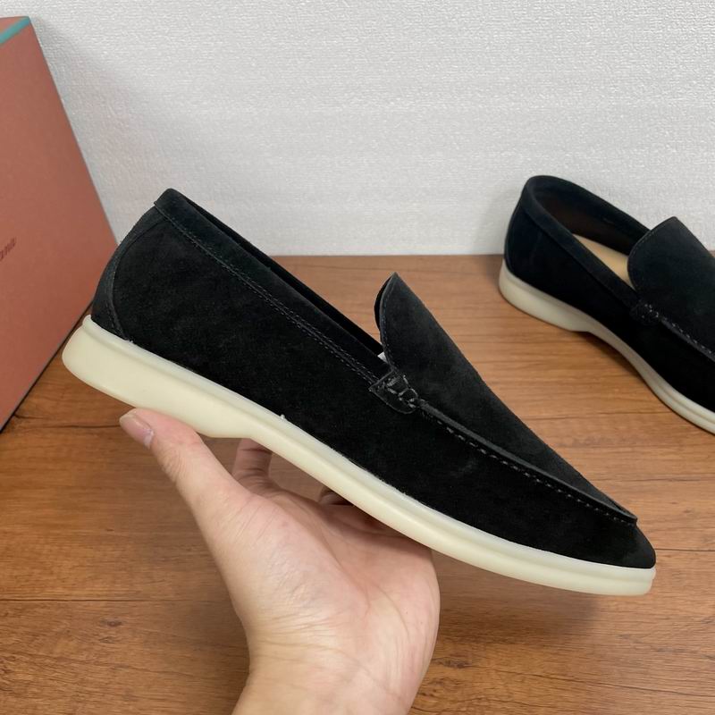 Black Suede Slip-On Loafers