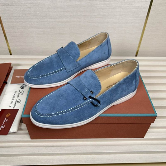 Classic Blue Suede Loafers